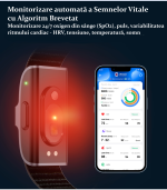 Brățară inteligentă CalmTotal®cu AI, fără ecran – stres, somn, puls, tensiune, variabilitate ritm cardiac, oxigen, activitate, pași, ciclu menstrual - imagine 4