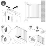 Poarta de siguranta Safety Gate pentru scari, ajustabila, din lemn cu structura otel, 103-110cm, negru maro - imagine 11