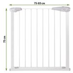 Poarta de siguranta Safety Gate pentru scari, ajustabila 76-85 cm, din otel, alba - imagine 5