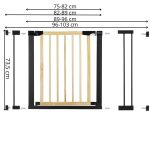 Poarta de siguranta Safety Gate pentru scari, ajustabila, din lemn cu structura otel, 96-103cm, negru maro - imagine 12