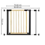 Poarta de siguranta Safety Gate pentru scari, ajustabila, din lemn cu structura otel, 82-89cm, negru maro - imagine 16