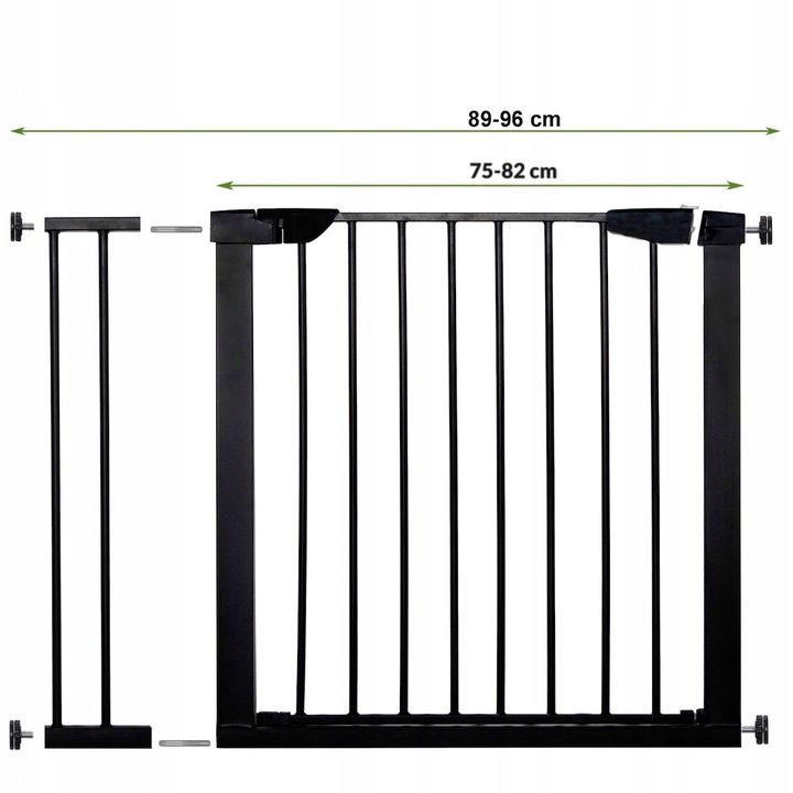 1sgt.jpg Poarta de siguranta Safety Gate pentru scari, ajustabila 89-96 cm, din otel, neagra - imagine 1