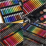 Set de pictura si desen pentru copii, 150 de piese, trusa lemn maro - imagine 19