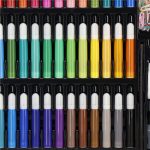 Set de pictura si desen pentru copii, 150 de piese, trusa lemn maro - imagine 23