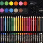 Set de pictura si desen pentru copii, 150 de piese, trusa lemn maro - imagine 27