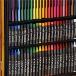 Set de pictura si desen pentru copii, 150 de piese, trusa lemn maro - imagine 28