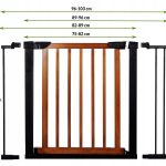 Poarta de siguranta Safety Gate pentru scari, ajustabila 96-103 cm, din otel si lemn, negru maro