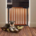Poarta de siguranta Safety Gate pentru scari, ajustabila 96-103 cm, din otel si lemn, negru maro - imagine 2