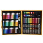 Set de pictura si desen pentru copii, 150 de piese, trusa lemn maro - imagine 31