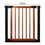 Poarta de siguranta Safety Gate pentru scari, ajustabila 75-82 cm, din otel si lemn, negru maro - imagine 5