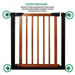 Poarta de siguranta Safety Gate pentru scari, ajustabila 90-96 cm, din otel si lemn, negru maro - imagine 4