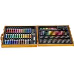 Set de pictura si desen pentru copii, 150 de piese, trusa lemn maro - imagine 5