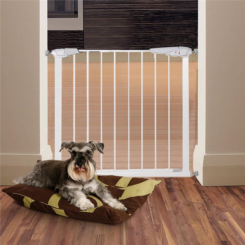7-91.jpg Poarta de siguranta Safety Gate pentru scari, ajustabila 76-85 cm, din otel, alba - imagine 1