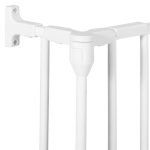 Bariera de protectie pentru copii, 318x75 cm, alba – 5 panouri, poarta cu blocare, montaj pe perete - imagine 16
