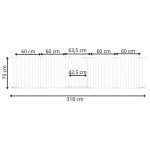 Bariera de protectie pentru copii, 318x75 cm, alba – 5 panouri, poarta cu blocare, montaj pe perete - imagine 6