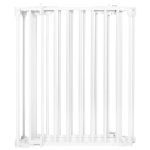 Bariera de protectie pentru copii, 318x75 cm, alba – 5 panouri, poarta cu blocare, montaj pe perete - imagine 7