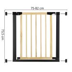 Poarta de siguranta Safety Gate pentru scari, ajustabila, din lemn cu structura otel, 75-82cm, negru maro - imagine 7