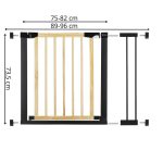 Poarta de siguranta Safety Gate pentru scari, ajustabila, din lemn cu structura otel, 89-96cm, negru maro - imagine 11