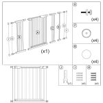 Poarta de siguranta Safety Gate pentru scari, ajustabila, din lemn cu structura otel, 75-82cm, negru maro - imagine 8