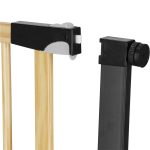Poarta de siguranta Safety Gate pentru scari, ajustabila, din lemn cu structura otel, 89-96cm, negru maro - imagine 13