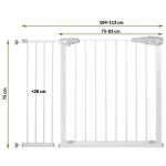 Poarta de siguranta Safety Gate pentru scari, ajustabila 104-113 cm, din otel, alba - imagine 4