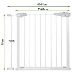 Poarta de siguranta Safety Gate pentru scari, ajustabila 83-92 cm, din otel, alba - imagine 4
