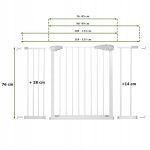 Poarta de siguranta Safety Gate pentru scari, ajustabila 118-127 cm, din otel, alba - imagine 5