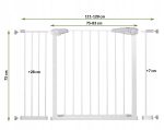 Poarta de siguranta Safety Gate pentru scari, ajustabila 111-120 cm, din otel, alba - imagine 6