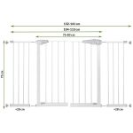 Poarta de siguranta Safety Gate pentru scari, ajustabila 132-141 cm, din otel, alba - imagine 7