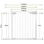 Poarta de siguranta Safety Gate pentru scari, ajustabila 97-106 cm, din otel, alba - imagine 7