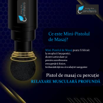 Mini-pistol de masaj cu 4 capete interschimbabile, 6 trepte de viteză, reîncărcabil USB Type-C, 25W, argintiu - imagine 4