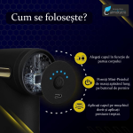 Mini-pistol de masaj cu 4 capete interschimbabile, 6 trepte de viteză, reîncărcabil USB Type-C, 25W, argintiu - imagine 6