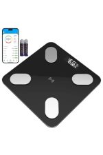 Cântar inteligent de baie, Digital, cu Bluetooth, Capacitate 180 kg – Negru Elegant - imagine 3
